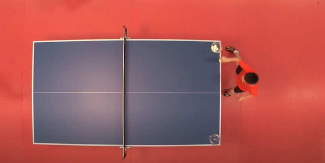 Déplacements joueur de tennis de table sur table Cornilleau
